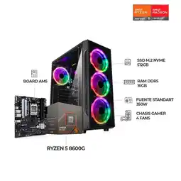 Falabella PC GAMER R5 8600G - BOARD A620 - SSD 512GB - 16GB RAM DDR5 - Chasis 4FANS oferta