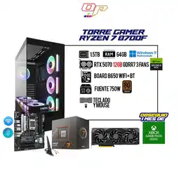 Falabella PC GAMER RYZEN 7 8700F / RTX 5070 12GB / 64GB RAM / 1.5TB SSD / B650 WIFI + BT / 750W 80+ GOLD oferta