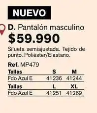 D. pantalón masculino ref. mp479