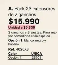 Leonisa Pack x3 extensores de 2 ganchos oferta