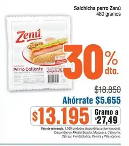 Alkosto Zenú - salchicha perro oferta