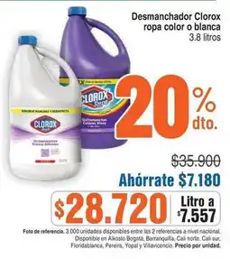 Alkosto Clorox - desmanchador ropa color o blanca oferta