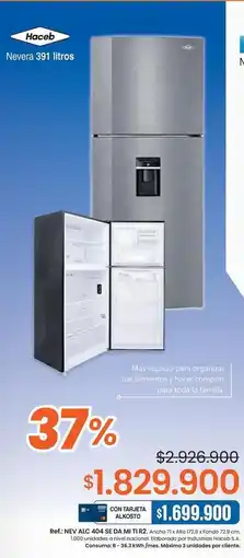 Alkosto Haceb - nevera 391 litros oferta
