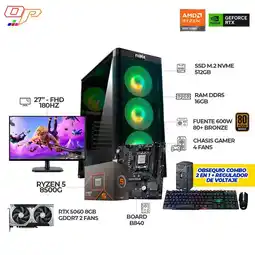 Falabella COMPUTADOR GAMER R5 8500G+ RTX5060 8GB+ MONITOR 27 180HZ 1ms+ RAM 16GB+SSD 512GB oferta