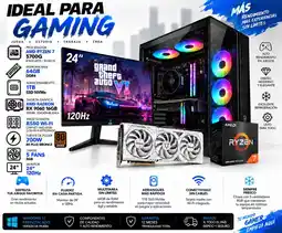 Falabella PC GAMER AMD RYZEN 7 5700G + RX 9060 16GB + 64GB RAM + 1TB SSD + MONITOR 24” 120Hz oferta