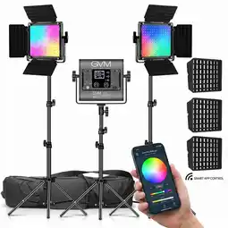 Falabella Set 3 Luces Gvm 800d Rgb Paneles Led Profesionales Estudio Foto Video oferta