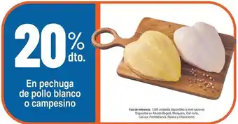 Pechuga de pollo blanco o campesino