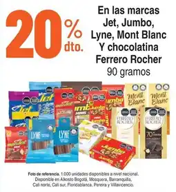 Alkosto Jet Jumbo Lyne Mont Blanc y chocolatina Ferrero Rocher oferta