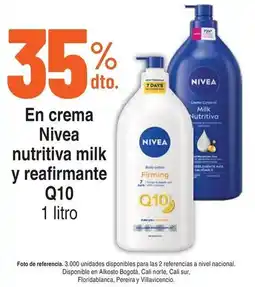 Alkosto Nivea crema nutritiva milk y reafirmante Q10 oferta