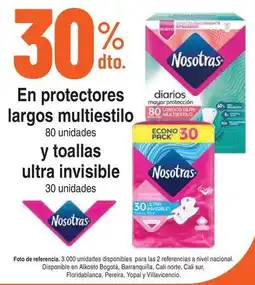 Alkosto Nosotras en protectores largos multiestilo y toallas ultra invisible oferta