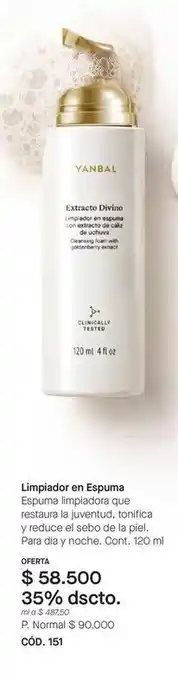 Yanbal - limpiador en espuma