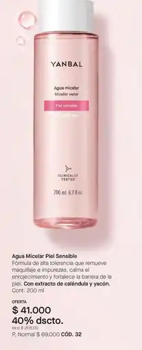 Yanbal Yanbal - agua micelar piel sensible oferta