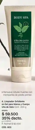 Yanbal Piel - limpiador exfoliante en gel para manos y cuerpo uña de gato oferta