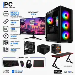 Falabella PC RYZEN 5 5600GT / RAM 16GB / 1TB SSD / MONITOR 27 / MESA GAMER Z oferta
