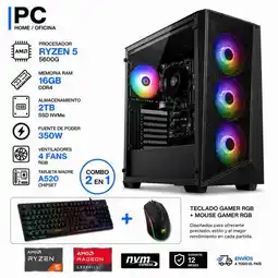 Falabella PC GAMER RYZEN 5 5600GT - RAM 16GB - SSD 2TB - BOARD A520 - FUENTE 350W oferta