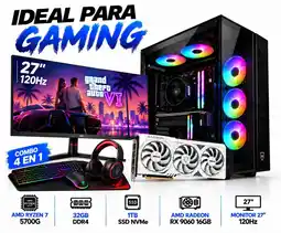 Falabella PC GAMER AMD RYZEN 7 5700G + RX 9060 16GB + 32GB RAM + 1TB SSD + MONITOR 27” 120Hz oferta