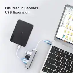 Falabella Multipuerto Hub USB 4 en 1 Hub-63 – Estación de Expansión Portátil Color Plateado oferta