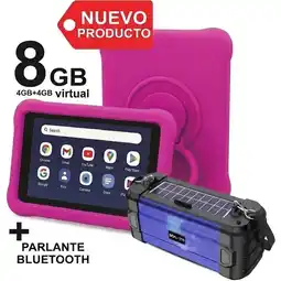 Falabella Tablet Niños 7 Pulgadas 8GB RAM (4GB+4GB) 64GB WiFi Estuche Protector + Parlante BT ROSADO oferta