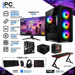 Falabella PC RYZEN 5 5600GT / RAM 32GB / 1TB SSD / MONITOR 27 / MESA GAMER Z oferta