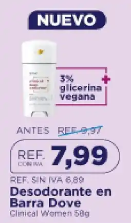FarmaTodo Dove Desodorante en Barra Clinical Women oferta