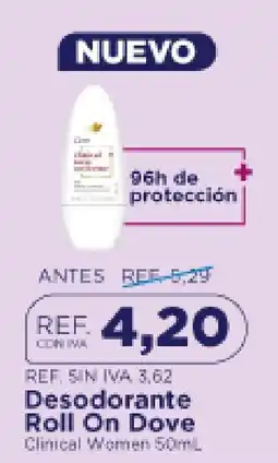 FarmaTodo Dove Desodorante Roll On Clinical Women oferta