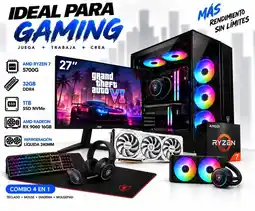 Falabella PC GAMER AMD RYZEN 7 5700G + RX 9060 16GB + 32GB RAM + 1TB SSD + MONITOR 27” 120Hz + LIQUIDA 240ML oferta