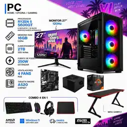 Falabella PC RYZEN 5 5600GT / RAM 16GB / 2TB SSD / MONITOR 27 / MESA GAMER Z oferta