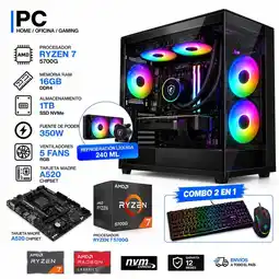 Falabella TORRE GAMER RYZEN 7 5700G - 16GB RAM - SSD 1TB M.2 - A520- REFRIGERACIÓN LIQUIDA 240 ML oferta