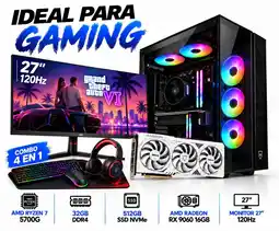 Falabella PC GAMER AMD RYZEN 7 5700G + RX 9060 16GB + 32GB RAM + 512GB SSD + MONITOR 27” 120Hz oferta