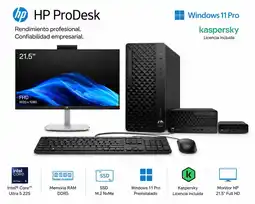 Falabella PRODESK 4| INTEL CORE ULTRA 5 225| MONITOR 21.5 FHD| RAM 16GB DDR5 SSD 512GB| WINDOWS 11 PRO oferta