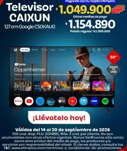 Olímpica Olimpica - televisor caixun 127 cm google c50kaug oferta