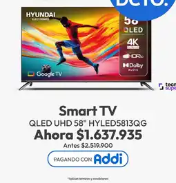 Flamingo Hyundai smart tv qled uhd 58" oferta
