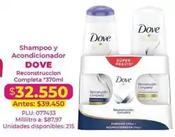 Belalcazar Dove Shampoo y Acondicionador Reconstruccion Completa oferta