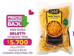 Belalcazar Seletti maíz dulce congelado oferta