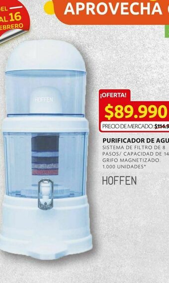 Ara Purificador de agua hoffen oferta