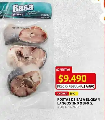 Ara Posta de basa el gran langostino 360 gr oferta