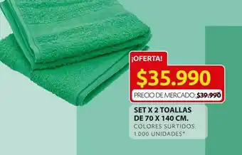 Ara Set 2 toallas de 70 x 140 cm oferta