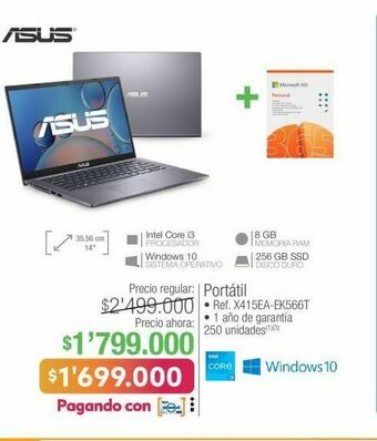 Jumbo Computador portátil asus oferta
