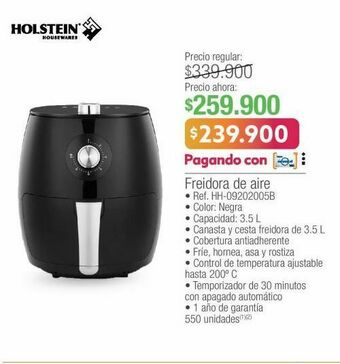 Jumbo Freidora de aire holstein oferta