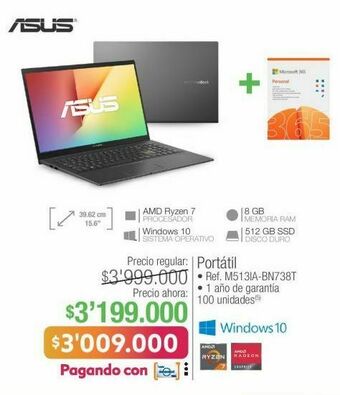 Jumbo Computador portátil asus oferta