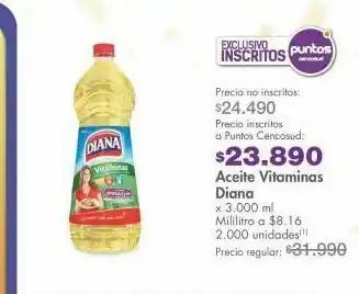 Metro Aceite vegetal diana oferta