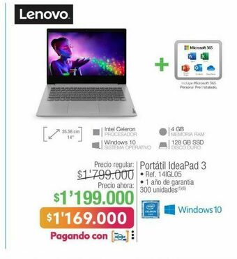 Jumbo Computador portátil ideapad 3 lenovo oferta