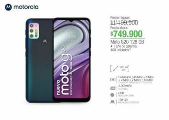 Jumbo Moto g20 128 gb oferta
