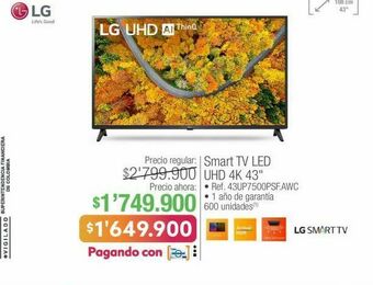 Jumbo Smart tv led uhd 4k 43" lg oferta