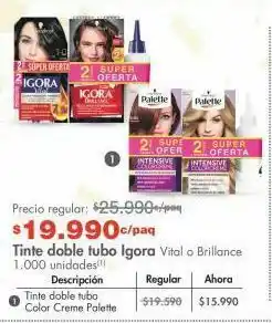 Metro Tinte para el cabello igora oferta