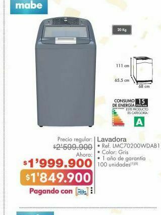 Metro Lavadora mabe oferta