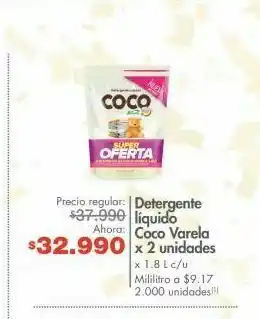 Metro Detergente líquido coco varela oferta