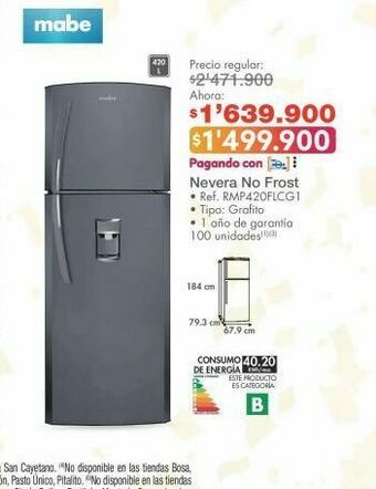 Metro Nevera mabe oferta