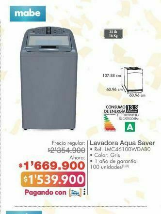 Metro Lavadora mabe oferta