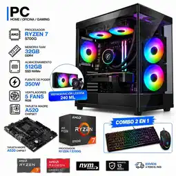 Falabella TORRE GAMER RYZEN 7 5700G - 32GB RAM - SSD 512GB M.2 - A520- REFRIGERACIÓN LIQUIDA 240 ML oferta